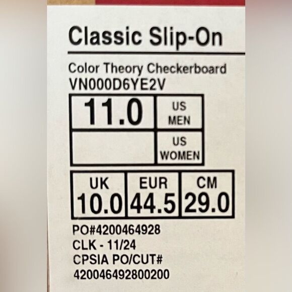 Vans classic slip on color checkboard men size 10/11 - Picture 6 of 6